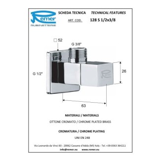 Декоративно ъглово кранче Quadro LUX