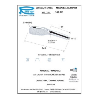 Хромирана душ слушалка Intensita хидромасажна