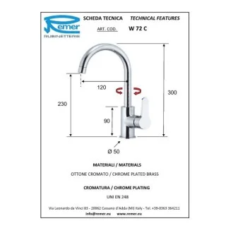 Кухненски смесител WINNER стоящ