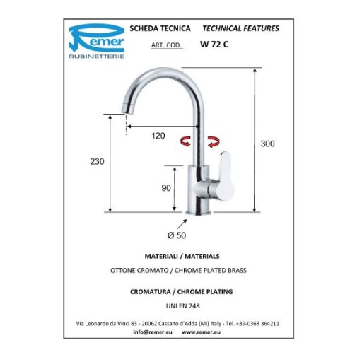 Кухненски смесител WINNER стоящ (Смесител за кухня Winner - стоящ) на цени от 129.99 лв. само в dklux.com