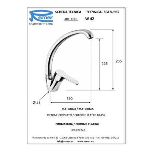 Кухненски смесител WINNER с висока подвижна лебедка (Смесител за кухня Winner - висок чучур) на цени от 89.99 лв. само в dklux.com