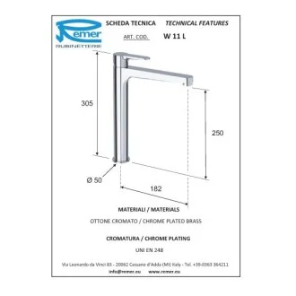 Смесител висок за баня и кухня WINNER - мивка купа