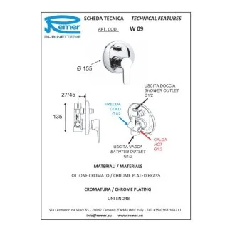 Смесител за вграждане с превключвател за душ WINNER