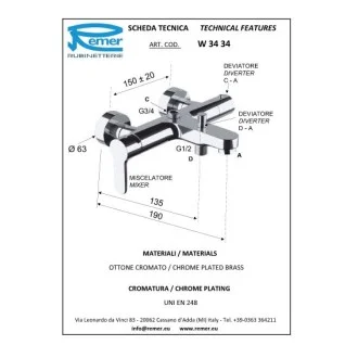 Комбиниран смесител за душ колона с чучур WINNER
