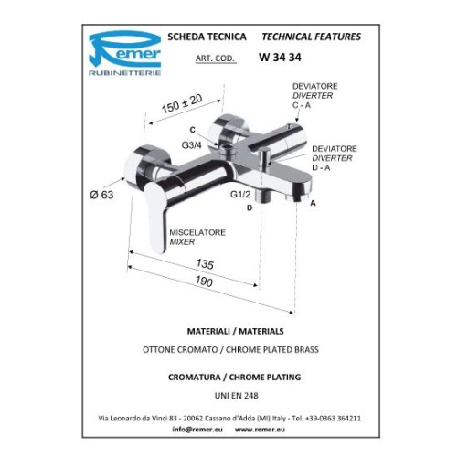 В Смесители за вана и душ ще намерите Комбиниран смесител за душ колона с чучур WINNER модел Комбиниран смесител за баня Winner W34 Комбиниран смесител за душ колона с чучур WINNER (Комбиниран смесител за баня Winner W34) на цени от 249.99 лв. само в dklux.com